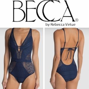 NEW BECCA Reveal Show & Tell Plunge One Piece Suit